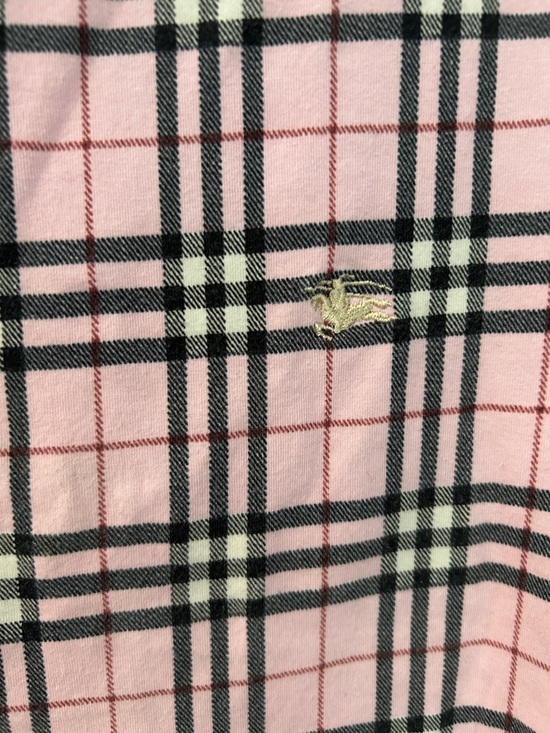 Burberry pink plaid 3/4 sleeve top. Size M. EUC - Picture 2 of 5